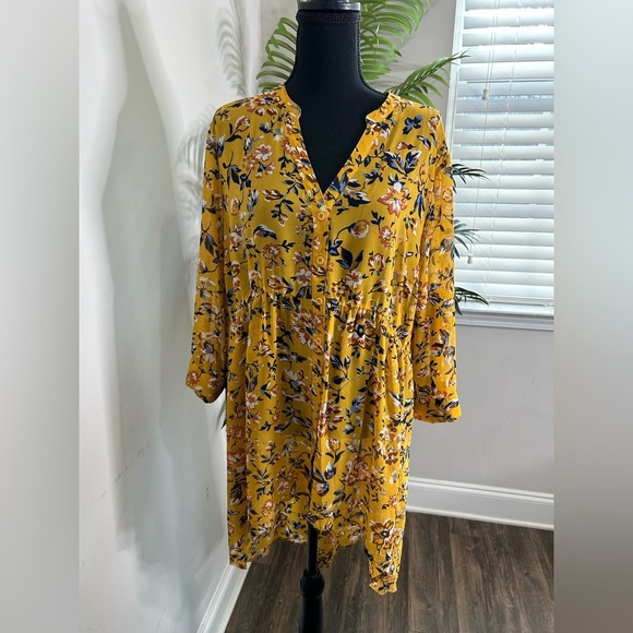 Torrid Floral High Low Tunic Top Cottagecore Boho Indie Sz 1 - Picture 2 of 7